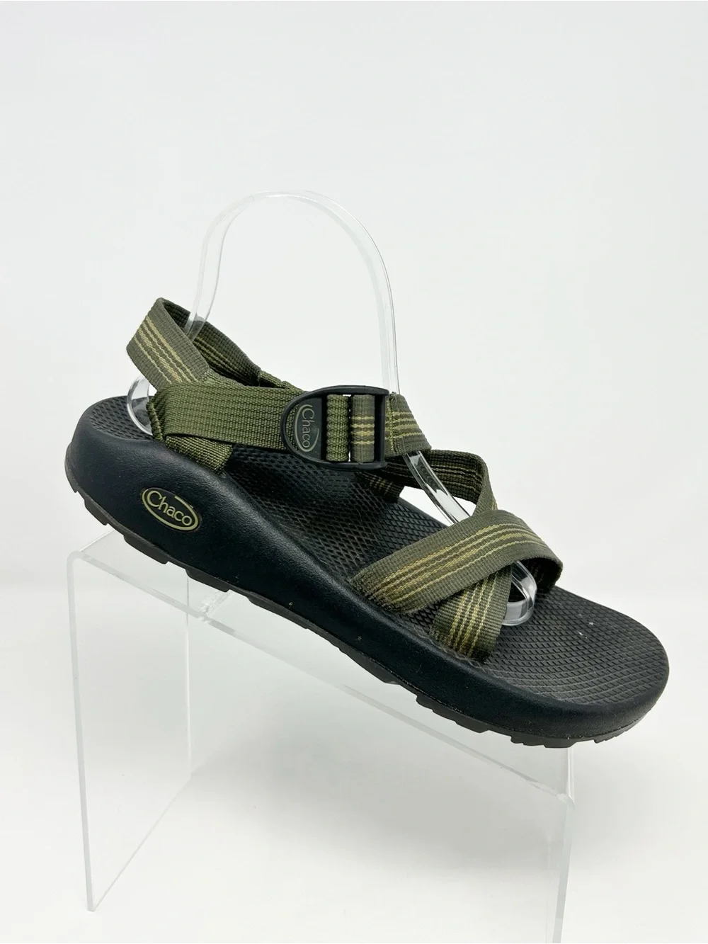 Chaco Z/1 Classic Sport Sandals Men's Olive Green Striped Adjustable Size 9